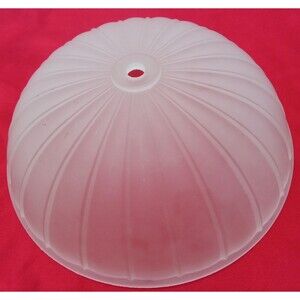 Vintage Replacement Frosted Ribbed Dome Lamp Ceiling Light Shade 10"W x 4½"H